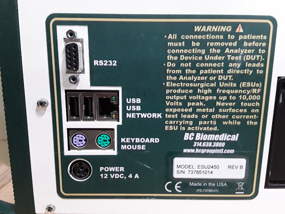 BC Biomedical ESU-2400 Electrosurgical Unit Analyzer