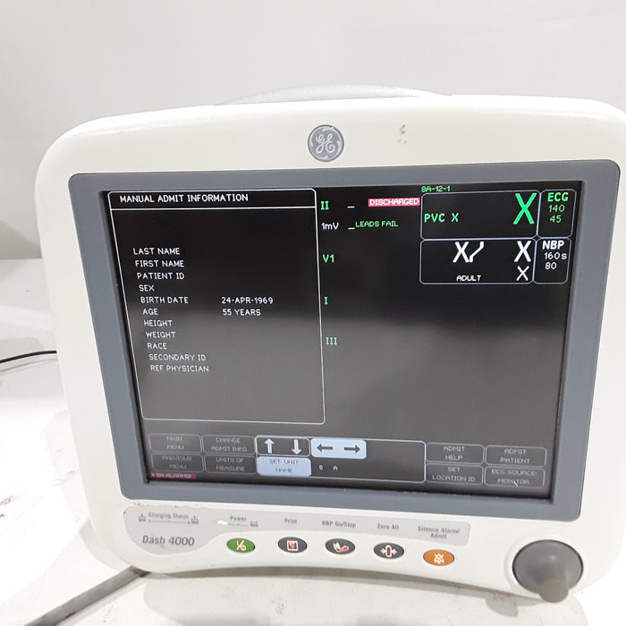 GE Healthcare Dash 4000 - Masimo SpO2 Patient Monitor