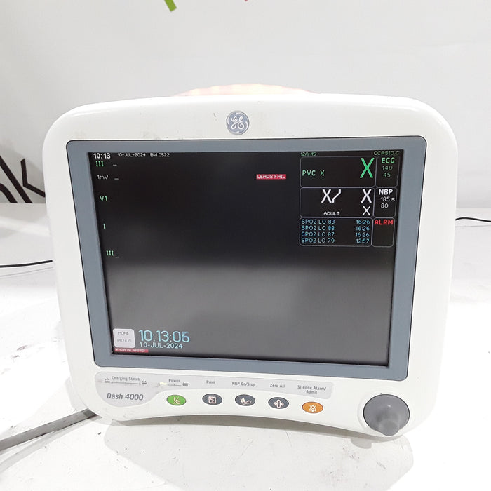 GE Healthcare Dash 4000 - Masimo SpO2 Patient Monitor