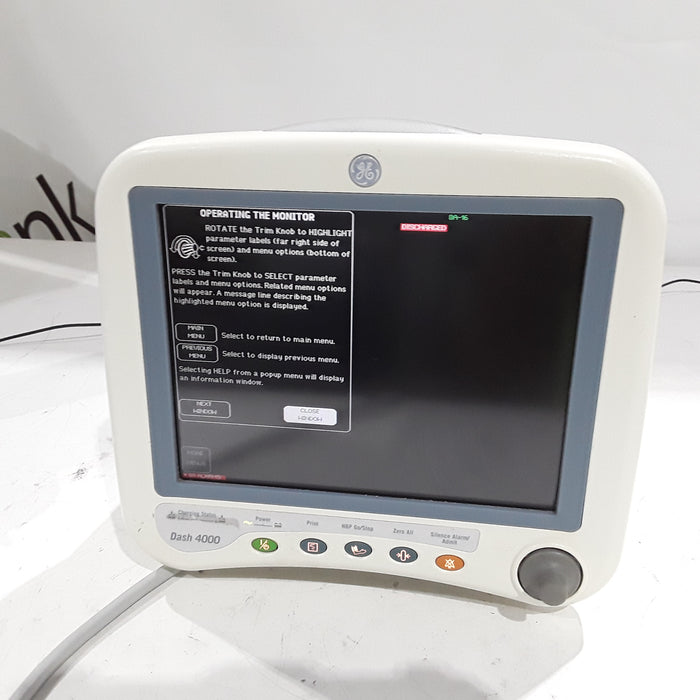 GE Healthcare Dash 4000 - Masimo SpO2 Patient Monitor