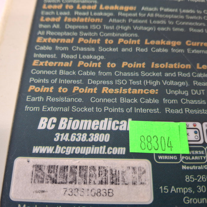 BC Biomedical SA-2005 Safety Analyzer