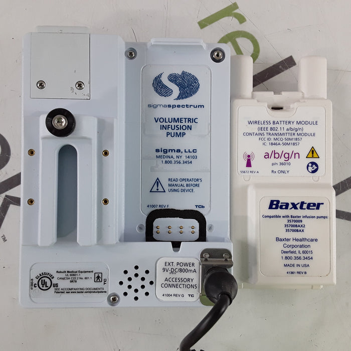 Baxter Sigma Spectrum 6.05.14 with A/B/G/N Battery Infusion Pump