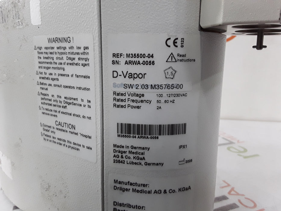 Draeger Medical D-Vapor Desflurane Vaporizer