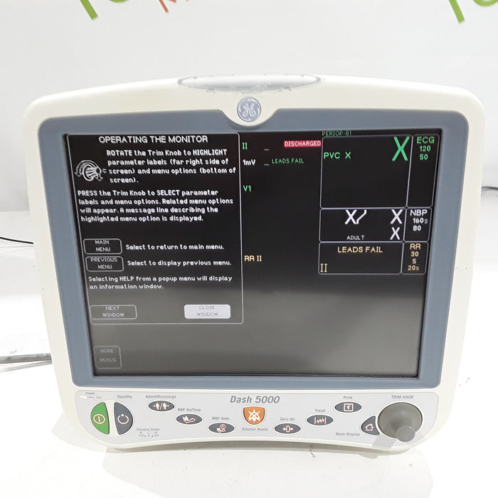 GE Healthcare Dash 5000 - Masimo SpO2 Patient Monitor