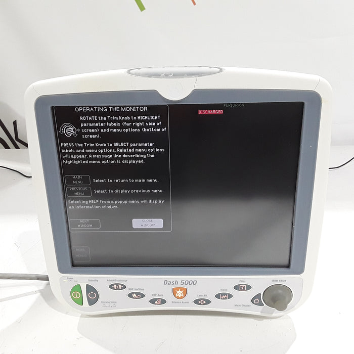 GE Healthcare Dash 5000 - Masimo SpO2 Patient Monitor