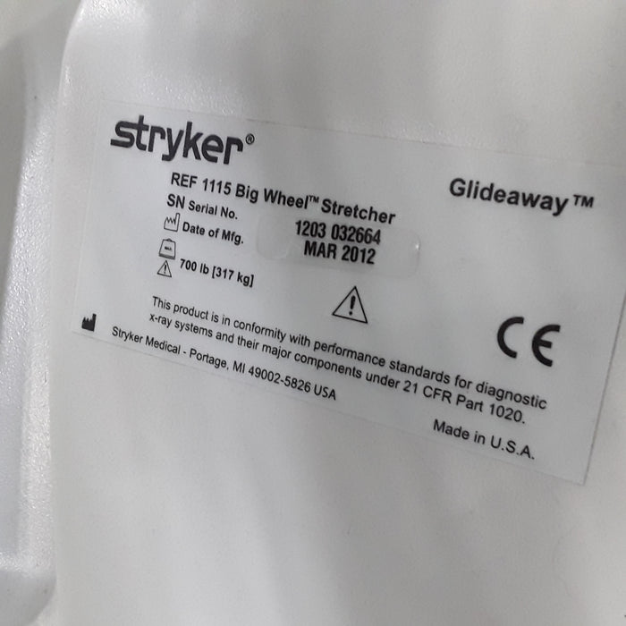 Stryker 1115 Big Wheel Glideaway Stretcher