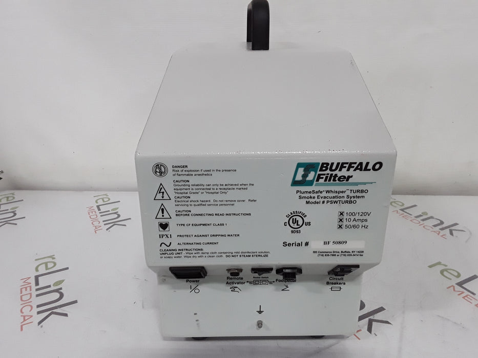 Buffalo Filter PlumeSafe Whisper Turbo Smoke Evacuation System