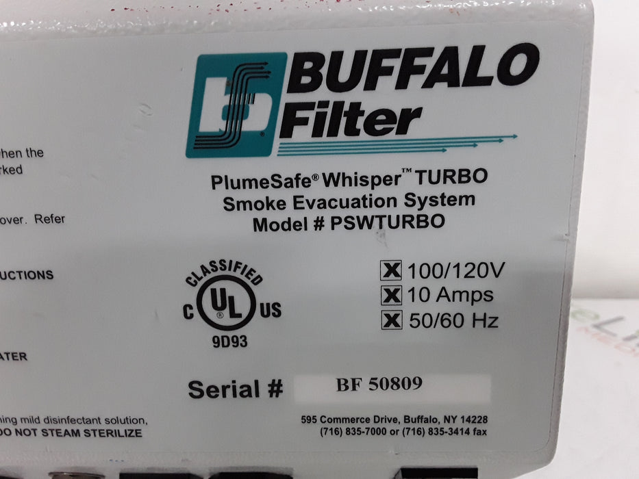 Buffalo Filter PlumeSafe Whisper Turbo Smoke Evacuation System