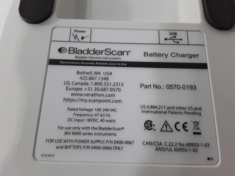 Verathon Medical, Inc BladderScan 0570-0193 Battery Charger