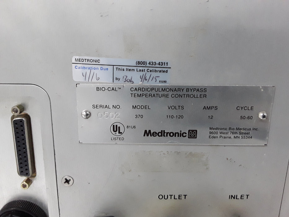 Medtronic BioMedicus 370 Bio Console