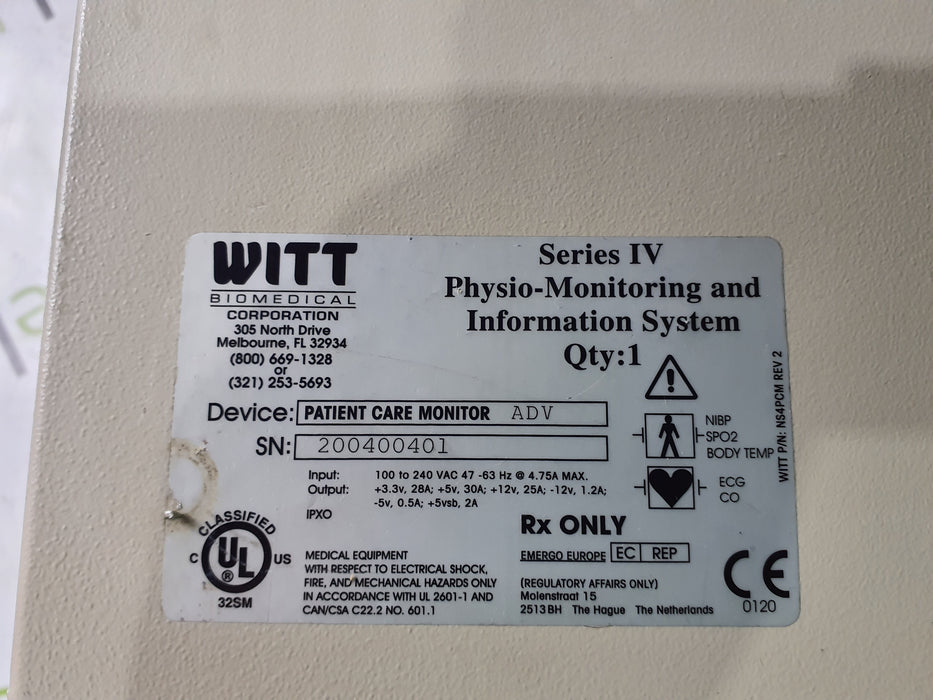 Witt Biomedical Corporation Seris IV Physio-Monitoring System