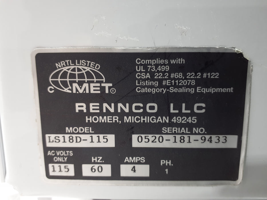 Rennco, Inc LS18D-115 Heat Sealer