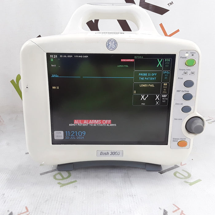GE Healthcare Dash 3000 - Masimo SpO2 Patient Monitor
