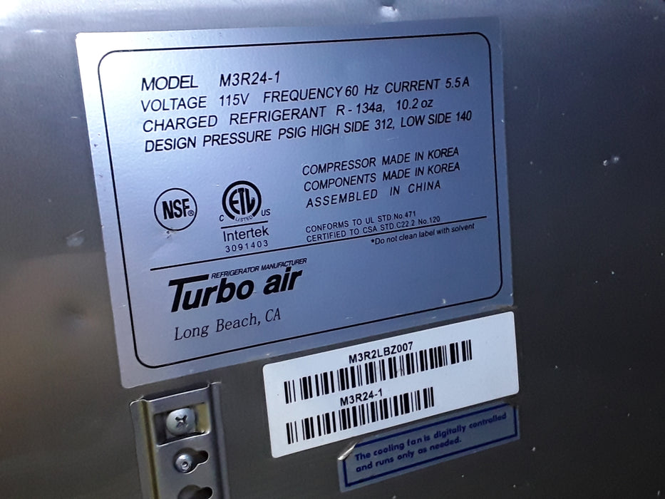 Turbo Air, Inc. M3R24-A One Section Refrigerator