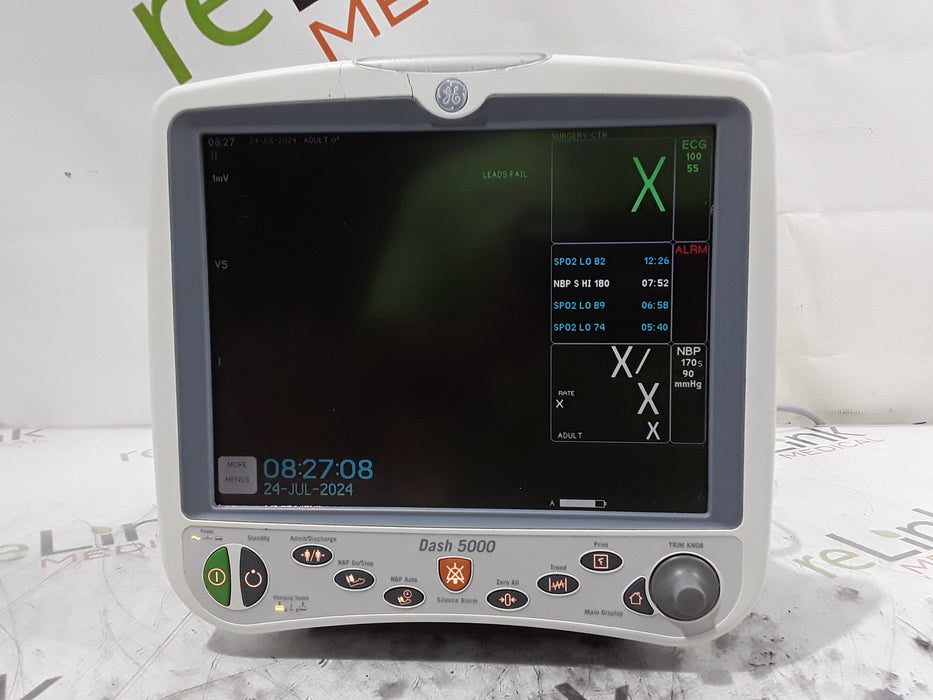 GE Healthcare Dash 5000 - Masimo SpO2 Patient Monitor