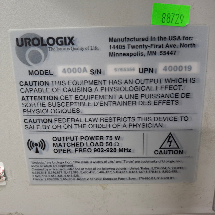 Urologix, Inc. Targis 4000A Urological Cooled Thermotherapy System