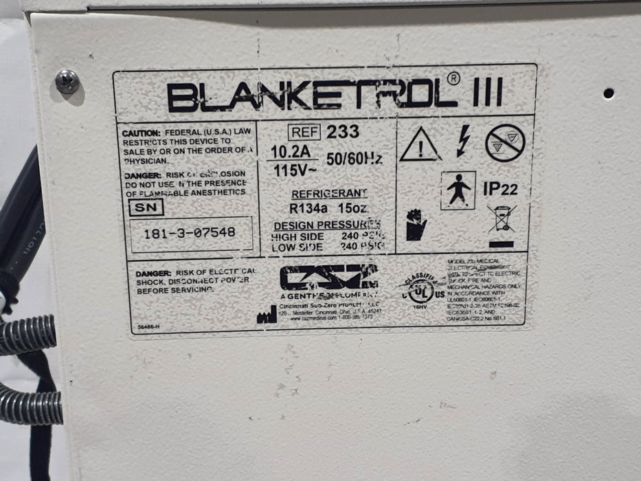 Cincinnati Sub-Zero CSZ Blanketrol III Hypothermia Unit