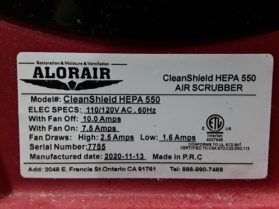 ALORAIR CleanShield HEPA 550 Air Scrubber