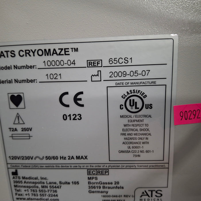 ATS Medical, Inc. Cryomaze Surgical Ablation Console