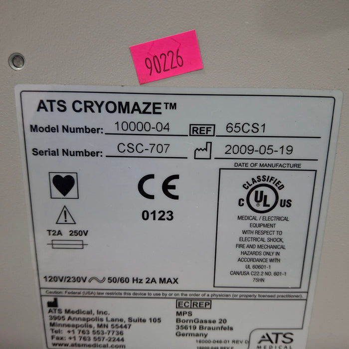 ATS Medical, Inc. Cryomaze Surgical Ablation Console