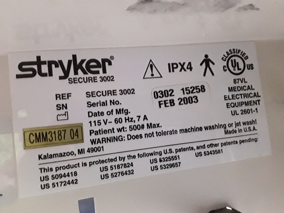 Stryker Secure II 3002 Hospital Bed