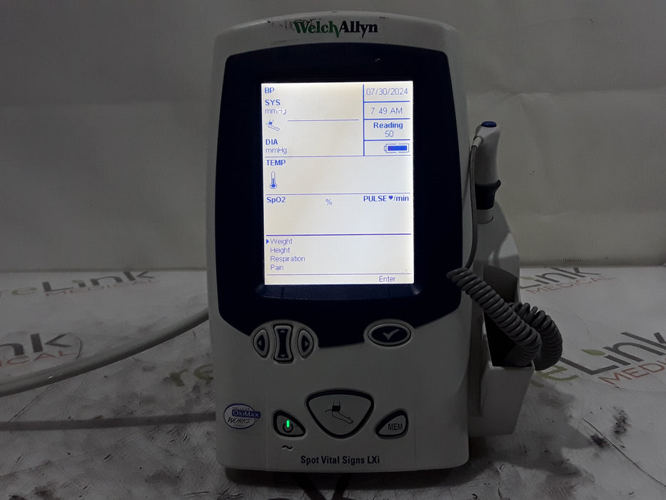 Welch Allyn Spot LXi - NIBP, SureTemp Plus, Nellcor SpO2 Vital Signs Monitor