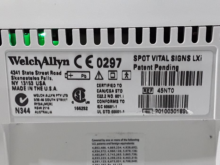 Welch Allyn Spot LXi - NIBP, SureTemp Plus, Nellcor SpO2 Vital Signs Monitor