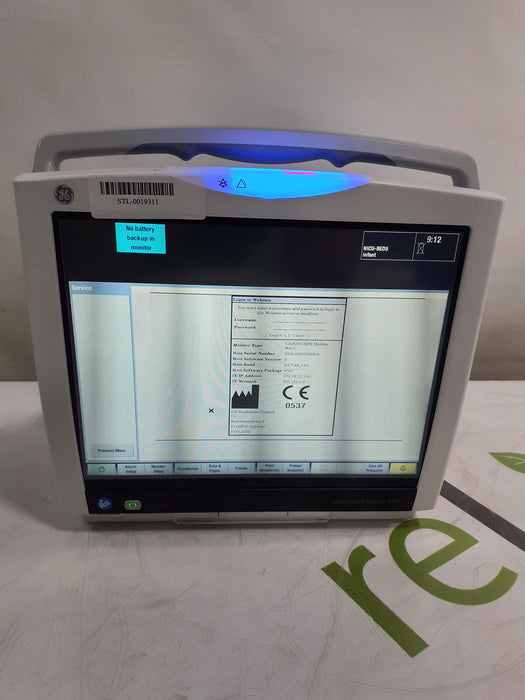 GE Healthcare Carescape B450 Patient Monitor