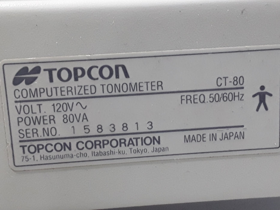 Topcon Medical CT-80 Computerized Tonometer