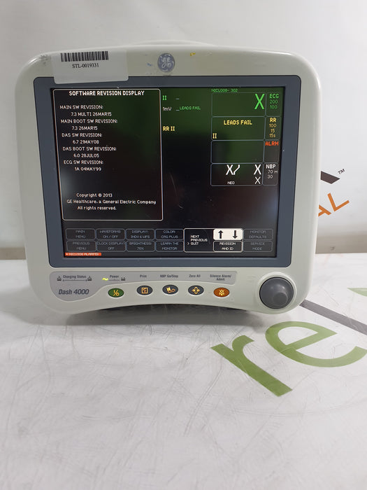 GE Healthcare Dash 4000 - Masimo SpO2 Patient Monitor