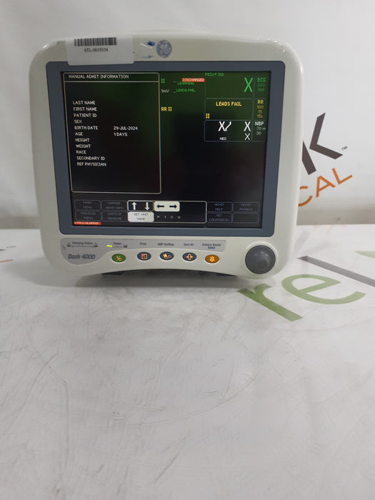 GE Healthcare Dash 4000 - Masimo SpO2 Patient Monitor