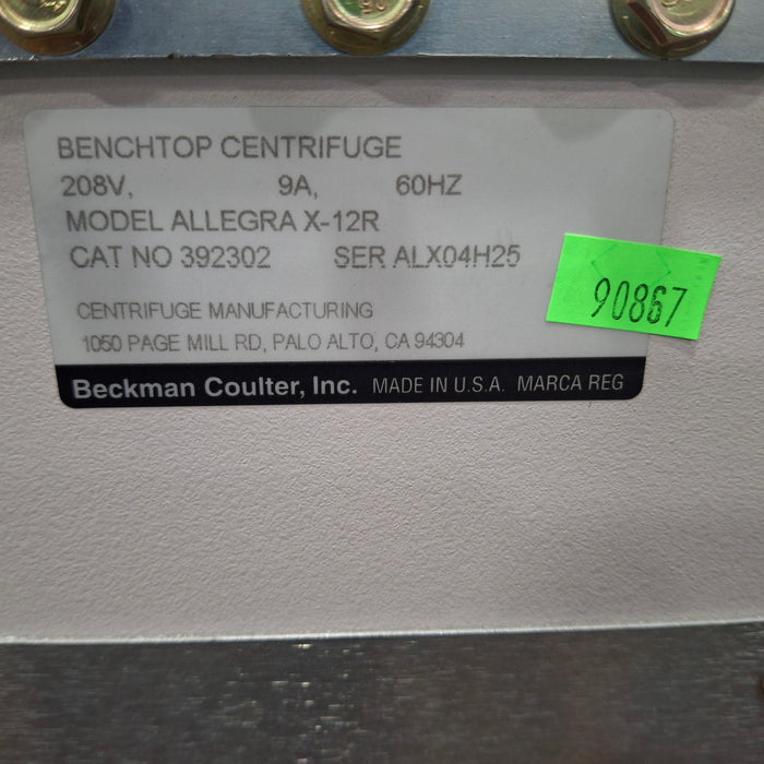 Beckman Coulter Benchtop Centrifuge Allegra X-12R Centrifuge