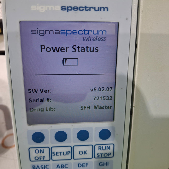 Baxter Sigma Spectrum 6.02.07 with B/G Battery Infusion Pump