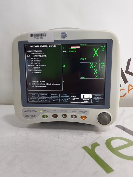 GE Healthcare Dash 4000 - GE/Nellcor SpO2 Patient Monitor