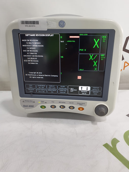 GE Healthcare Dash 4000 - GE/Nellcor SpO2 Patient Monitor