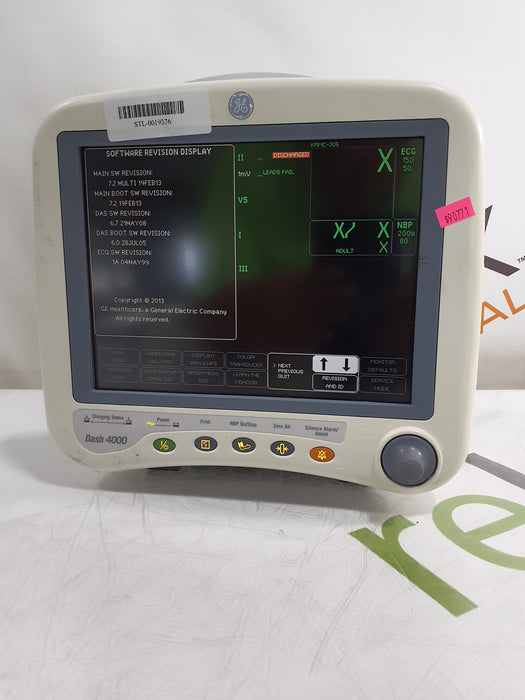 GE Healthcare Dash 4000 - GE/Nellcor SpO2 Patient Monitor