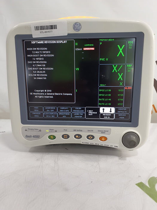 GE Healthcare Dash 4000 - GE/Nellcor SpO2 Patient Monitor