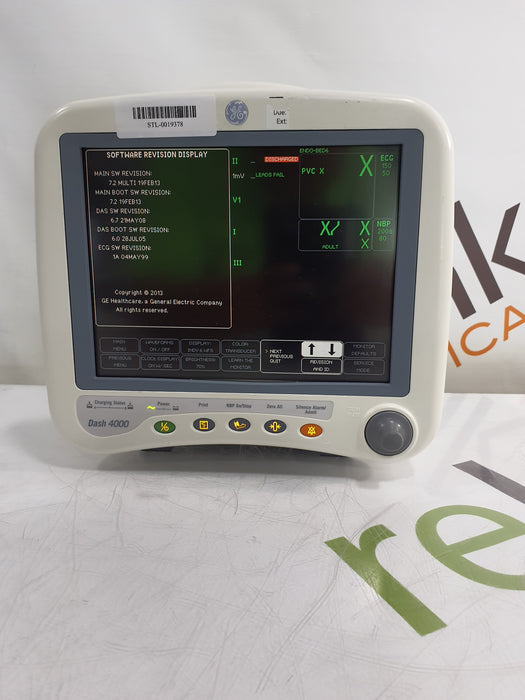 GE Healthcare Dash 4000 - GE/Nellcor SpO2 Patient Monitor