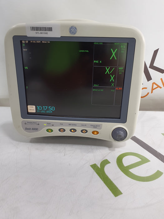 GE Healthcare Dash 4000 - GE/Nellcor SpO2 Patient Monitor