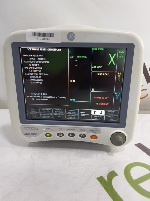 GE Healthcare Dash 4000 - Masimo SpO2 Patient Monitor