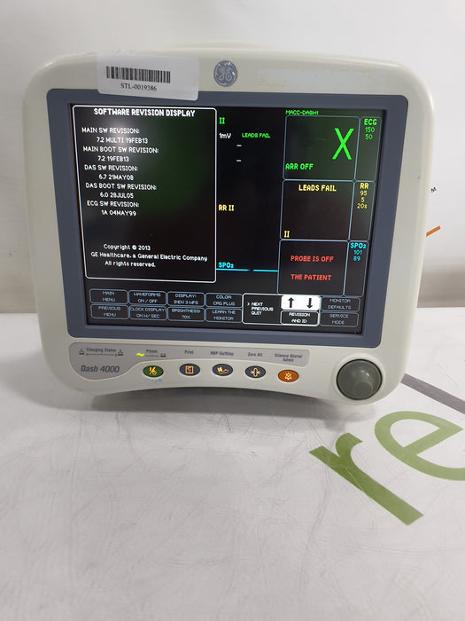 GE Healthcare Dash 4000 - GE/Nellcor SpO2 Patient Monitor