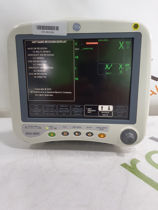 GE Healthcare Dash 4000 - GE/Nellcor SpO2 Patient Monitor