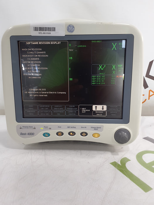 GE Healthcare Dash 4000 - GE/Nellcor SpO2 Patient Monitor