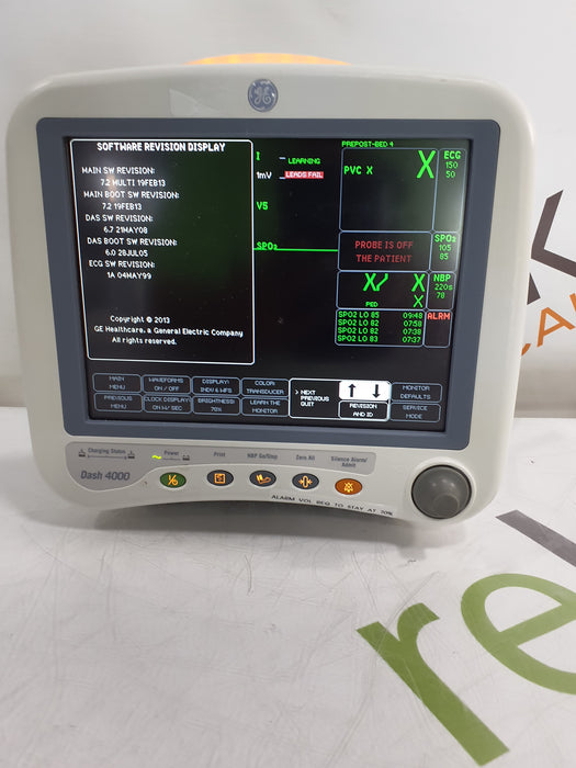 GE Healthcare Dash 4000 - GE/Nellcor SpO2 Patient Monitor