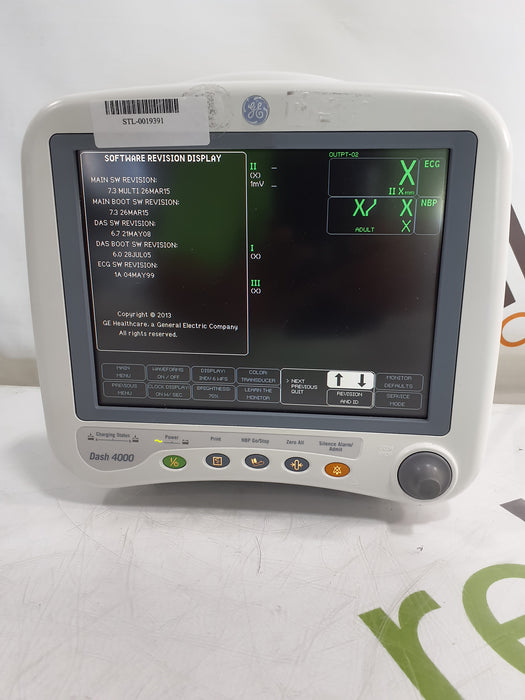 GE Healthcare Dash 4000 - GE/Nellcor SpO2 Patient Monitor