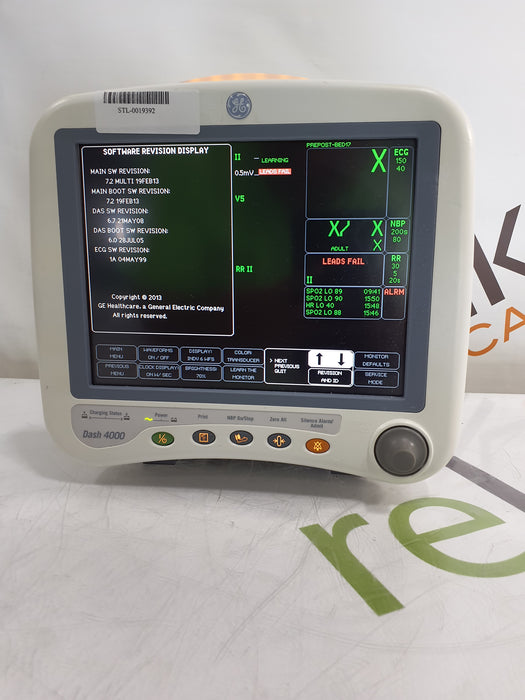 GE Healthcare Dash 4000 - GE/Nellcor SpO2 Patient Monitor