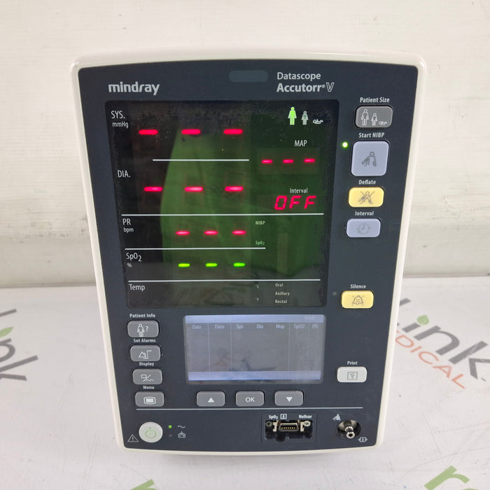 Mindray Datascope Accutorr V Vital Signs Monitor