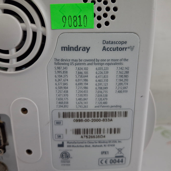 Mindray Datascope Accutorr V Vital Signs Monitor