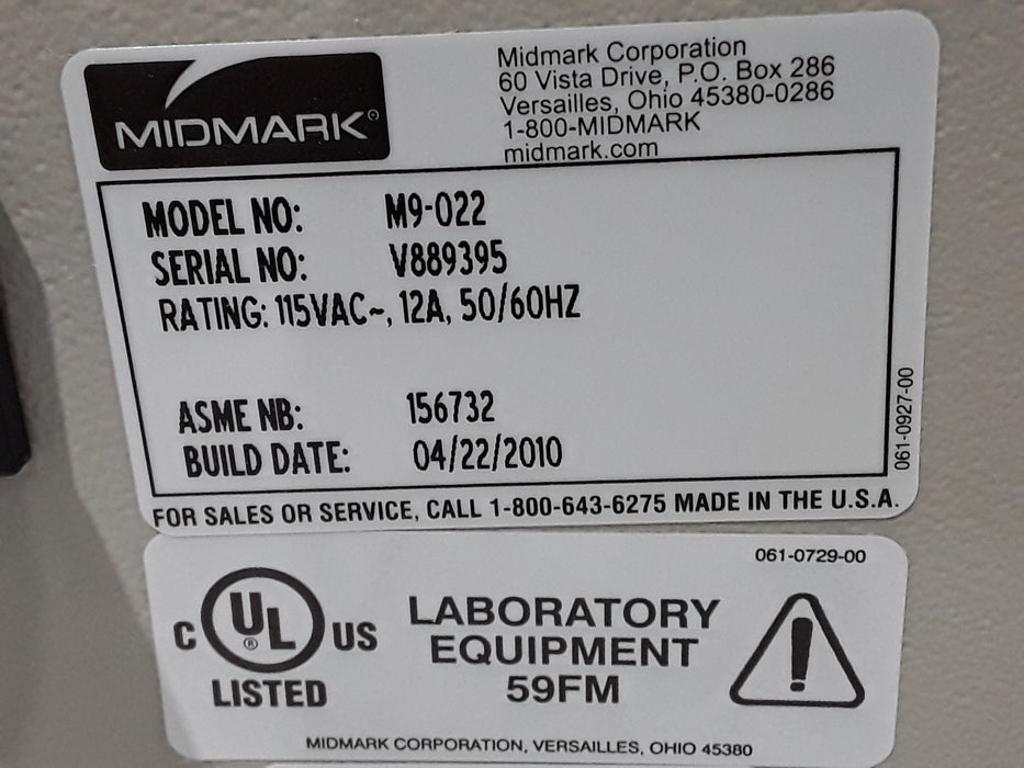 Midmark Ritter M9-022 UltraClave Autoclave Sterilizer