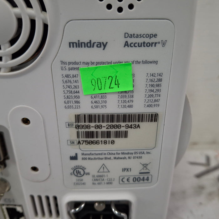 Mindray Datascope Accutorr V Vital Signs Monitor